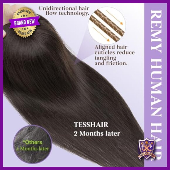 Human Hair Topper No Bangs 16 Inch 150% Density Remy Hair Piece main image 6